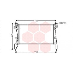 RADIATEUR DIESEL 1.4 HDi 630x325x28 Sans 20 mm trou 