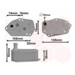 RADIATEUR HUILE POUR MOTEUR 2.0 Td4 136x67x53 