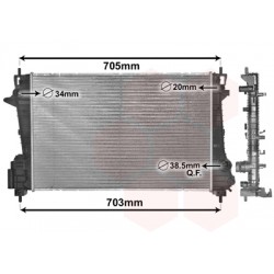 RADIATEUR DIESEL 1.3 D 620x395x27 