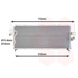 CONDENSEUR SANS BOUTEILLE Inlet 15mm Outlet 10mm 655x270x16 