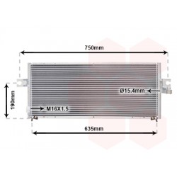 CONDENSEUR SANS BOUTEILLE Inlet 15mm Outlet M16 x 655x270x16 15 