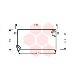 CONDENSEUR SANS BOUTEILLE -93 2.5TDi Dual Airco 655x365x22 