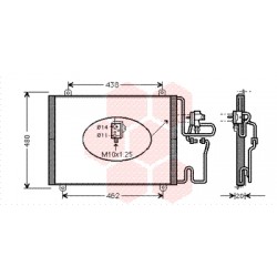 CONDENSEUR AVEC BOUTEILLE Turbo Diesel 98-00 530x440x16 